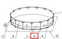 Вертикальная балка для круглых бассейнов мф 93см д3см 30 шт/упак 12143 - фото 4